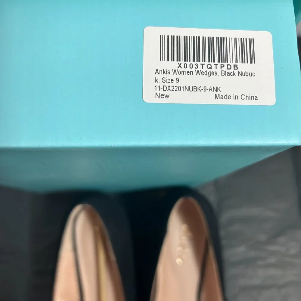 Ankus black nubuck‎ wedges size 9 - worn once